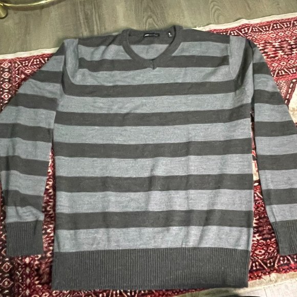 Paper Denim & Cloth Gray Striped Sweater Size Small - Picture 1 of 5